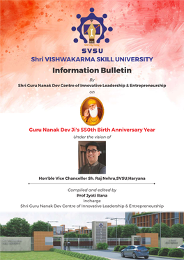 Guru Nanak Dev Ji's 550Th Birth Anniversary Year Under the Vision Of