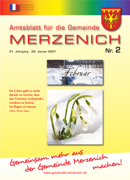 Amtsblatt Für Die Gemeinde MERZENICH