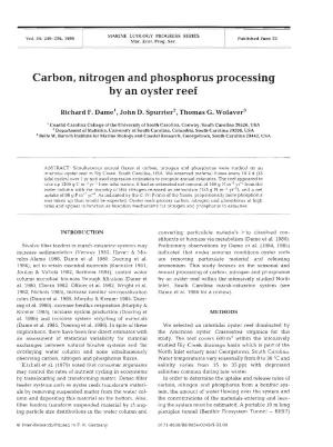 Carbon, Nitrogen and Phosphorus Processing by an Oyster Reef