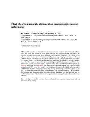 Effect of Carbon Nanotube Alignment on Nanocomposite Sensing Performance
