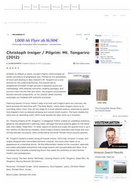 1.000 A6 Flyer Ab 16,90€ Christoph Irniger / Pilgrim: Mt. Tongariro