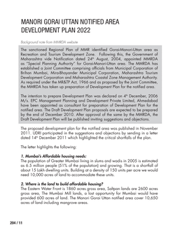 Manori Gorai Uttan Notified Area Development Plan 2022
