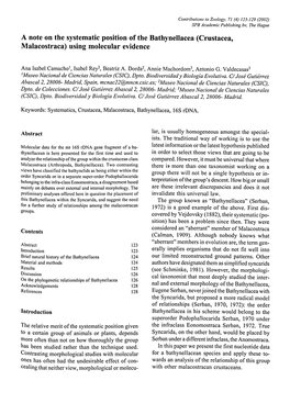 Crustacea, Malacostraca, Bathynellacea, 16S Rdna