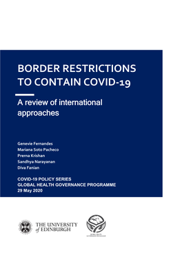 Border Restrictions to Contain Covid-19