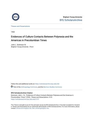Evidences of Culture Contacts Between Polynesia and the Americas in Precolumbian Times