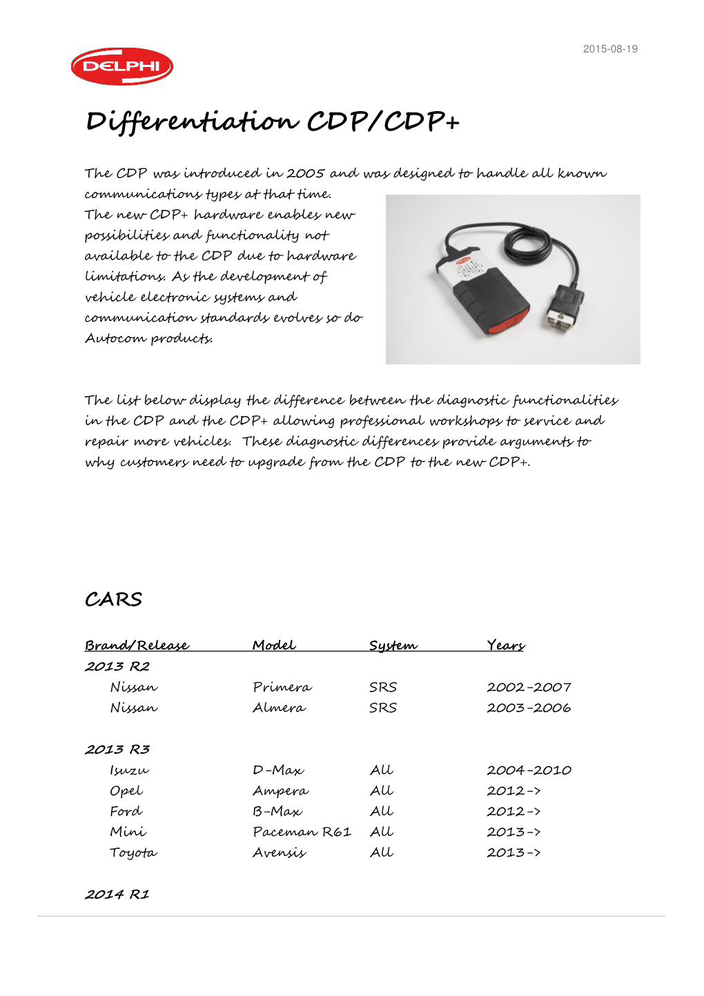 Differentiation CDP/CDP+