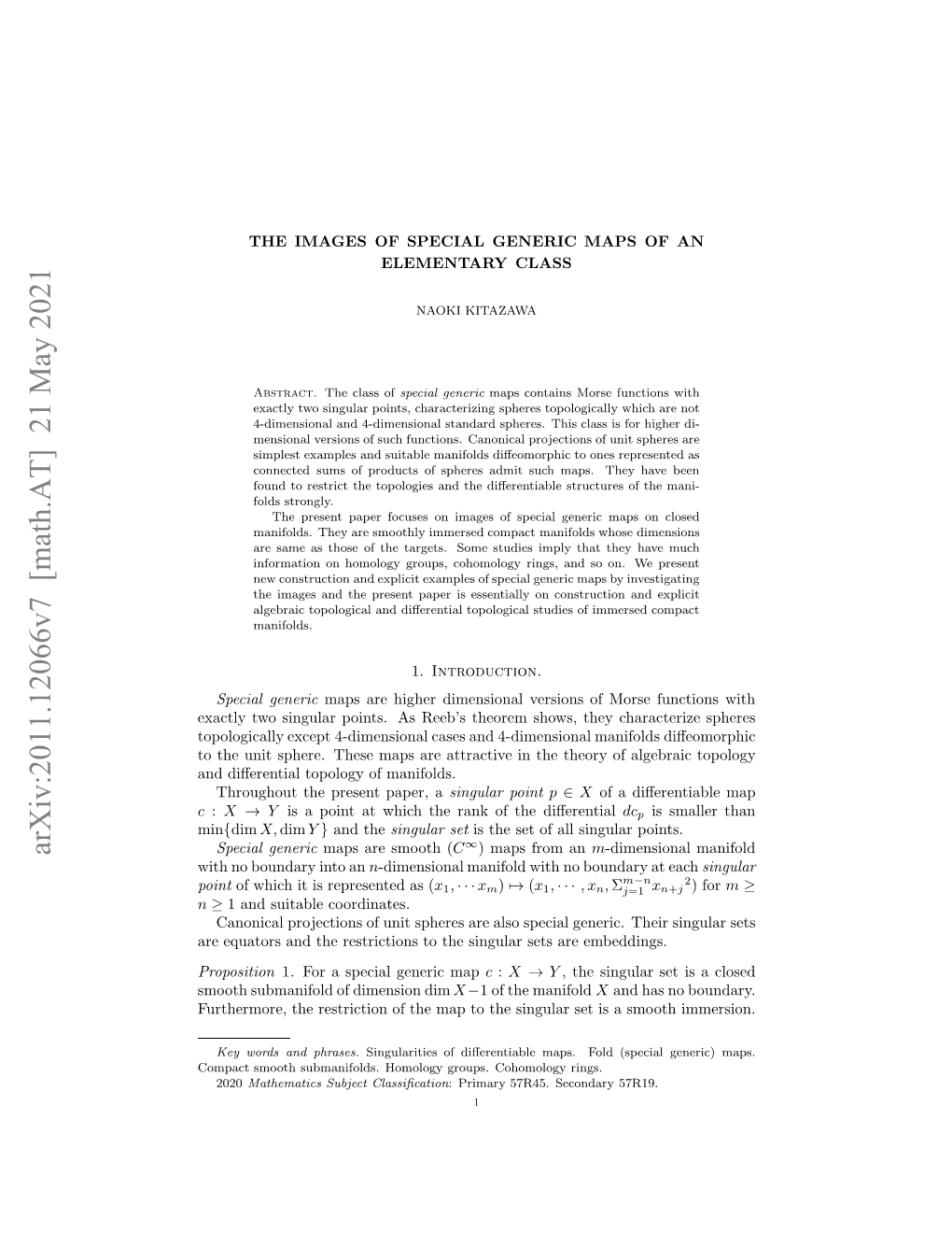 Arxiv:2011.12066V7 [Math.AT] 21 May 2021 C Oteui Pee Hs Asaeatatv Nteter Falge of Theory the in Attractive Manifolds