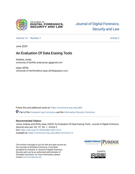 An Evaluation of Data Erasing Tools