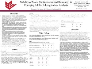 Stability of Moral Traits (Justice and Humanity) in Emerging Adults: a Longitudinal Analysis