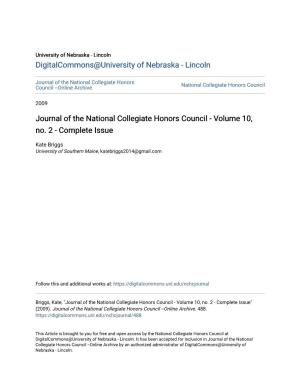 Journal of the National Collegiate Honors Council --Online Archive National Collegiate Honors Council