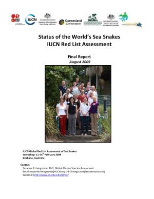Status of the World's Sea Snakes IUCN Red List Assessment
