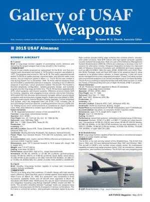 Gallery of USAF Weapons Note: Inventory Numbers Are Total Active Inventory ﬁgures As of Sept