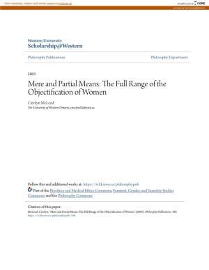 The Full Range of the Objectification of Women