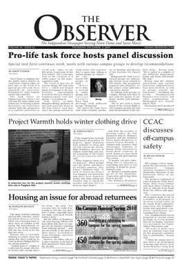 Pro-Life Task Force Hosts Panel Discussion Housing an Issue For