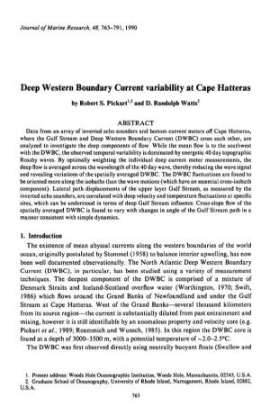 Deep Western Boundary Current Variability at Cape Hatteras