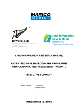 (LINZ) Pacific Regional Hydrography Programme Hydrographic Risk Assessment - Vanuatu