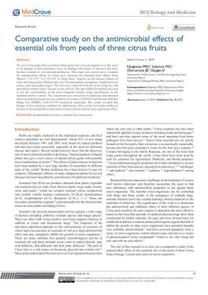 Comparative Study on the Antimicrobial Effects of Essential Oils from Peels of Three Citrus Fruits