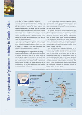 The Expansion of Platinum Mining in South Africa the Expansion Rustenburg Blue Ridge