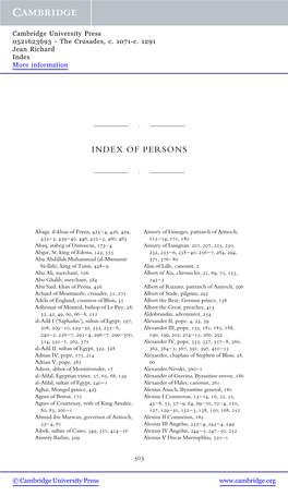 Index of Persons