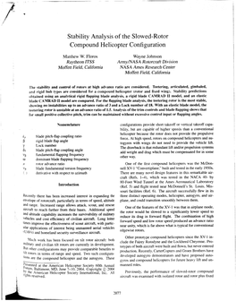 Stability Analysis of the Slowed-Rotor Compound Helicopter Configuration