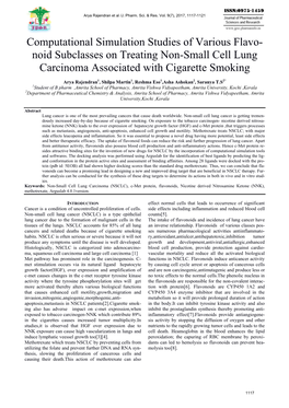 Noid Subclasses on Treating Non-Small Cell Lung Carcinoma Associated with Cigarette Smoking