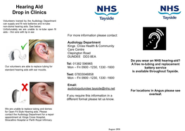 Hearing Aid Drop in Clinics