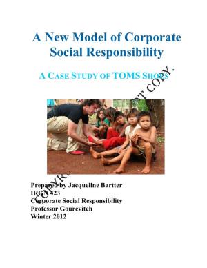 A New Model of Corporate Social Responsibility