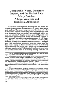 Comparable Worth, Disparate Impact, and the Market Rate Salary Problem: a Legal Analysis and Statistical Application