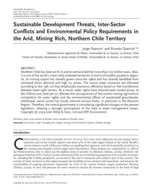 Sustainable Development Threats, Intersector Conflicts And