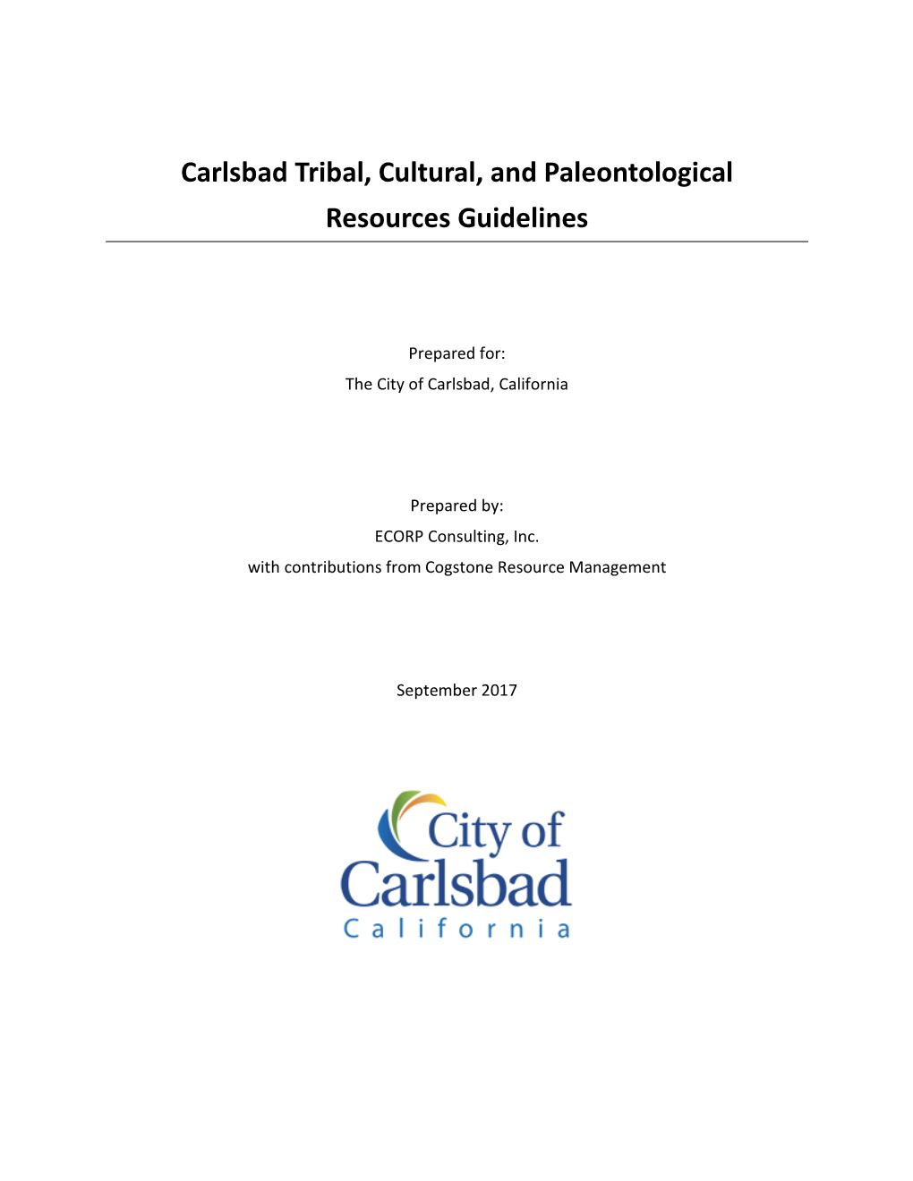 Carlsbad Tribal, Cultural, and Paleontological Resources Guidelines