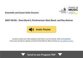 Steel Band II, Panamerican Steel Band, and Ray Holman
