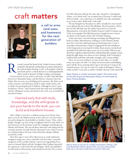 Craft Matters with My Hands—Use a Chainsaw, Sew Sailcloth Into Sails, Manipulate an Axe and an Adze