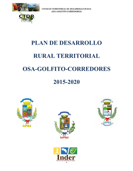 Plan De Desarrollo Rural Territorial Osa-Golfito