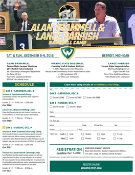 SCHEDULE Learn More Camp Details at Wsuathletics.Com/Camps