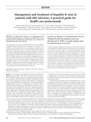 Management and Treatment of Hepatitis B Virus in Patients with HIV Infection: a Practical Guide for Health Care Professionals