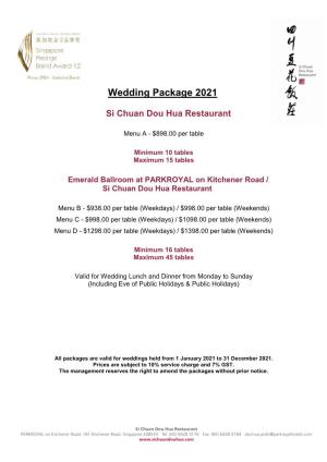 Wedding Package 2021
