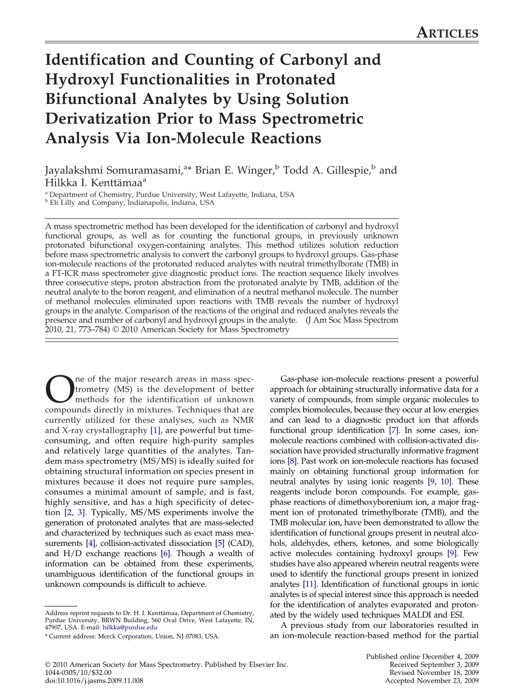 Identification and Counting of Carbonyl and Hydroxyl