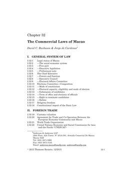 Chapter 32 the Commercial Laws of Macao