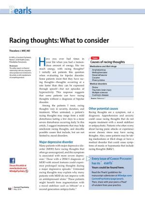 Racing Thoughts: What to Consider