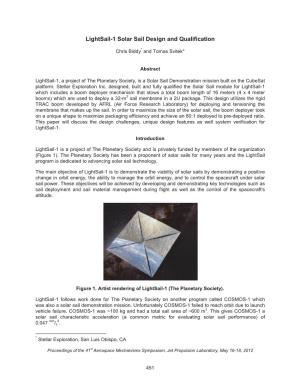 Lightsail-1 Solar Sail Design and Qualification