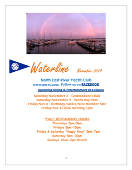 Waterline November 2019 North East River Yacht Club Follow Us On