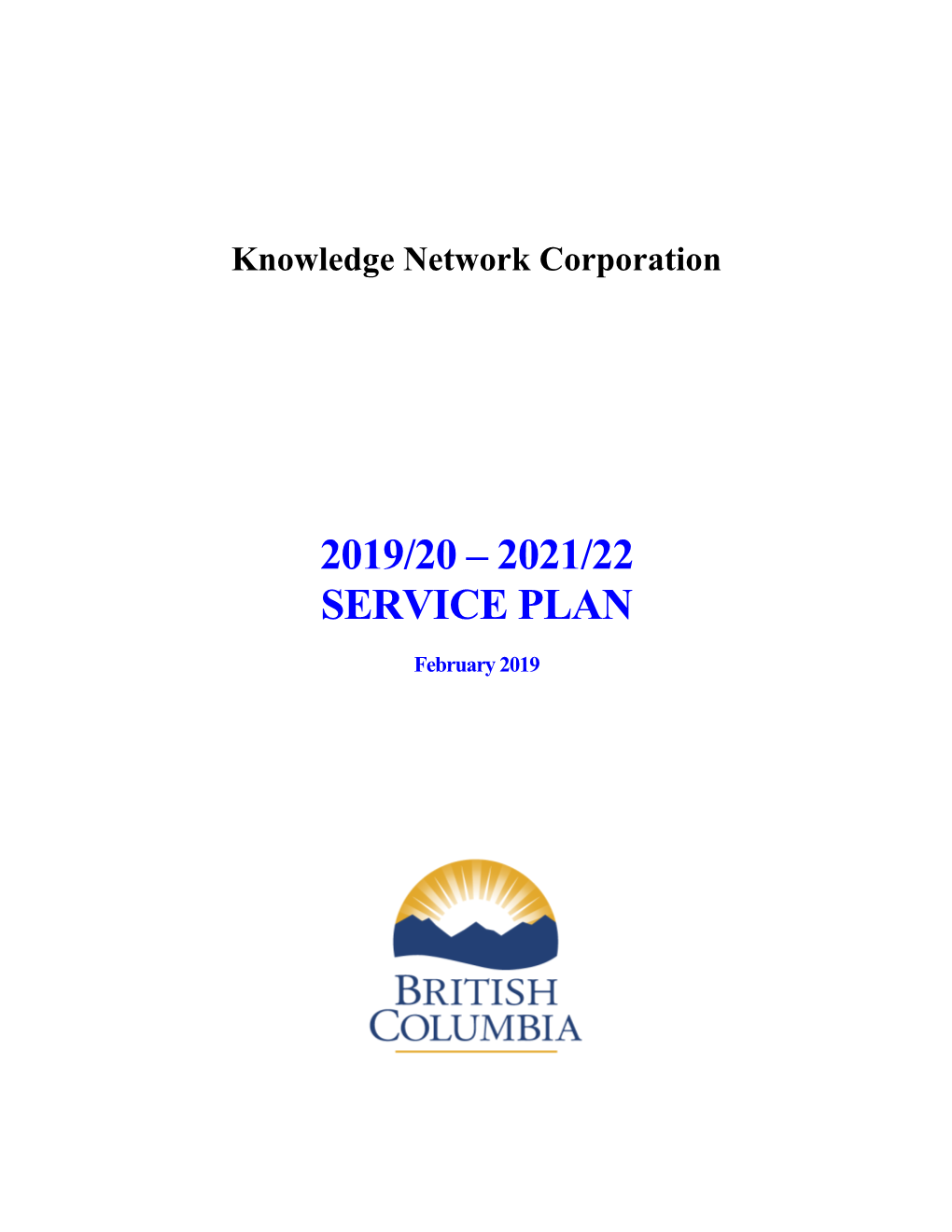 2019/20 – 2021/22 Service Plan