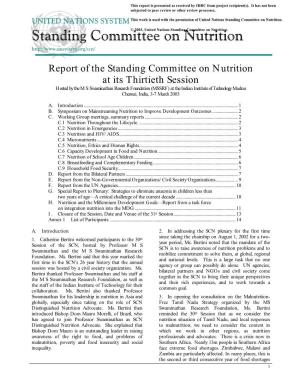 Standing Committee on Nutrition