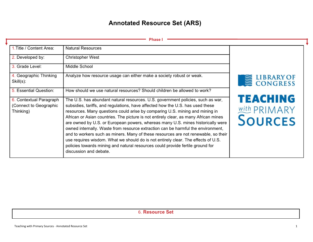 Annotated Resource Set (ARS) s5