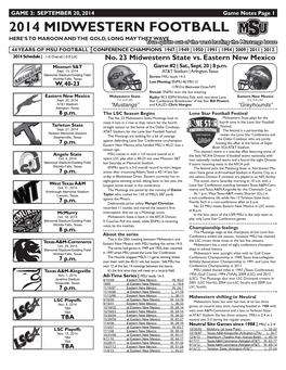 2014 Midwestern Football