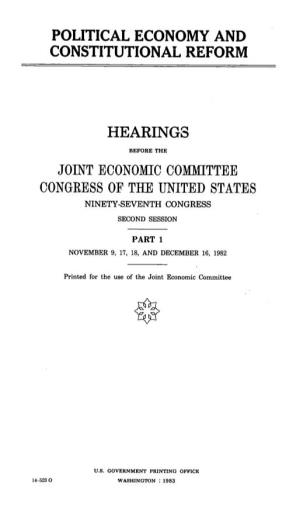 Political Economy and Constitutional Reform Hearings