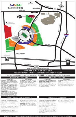 Parking Guide Parking at Fedexfield