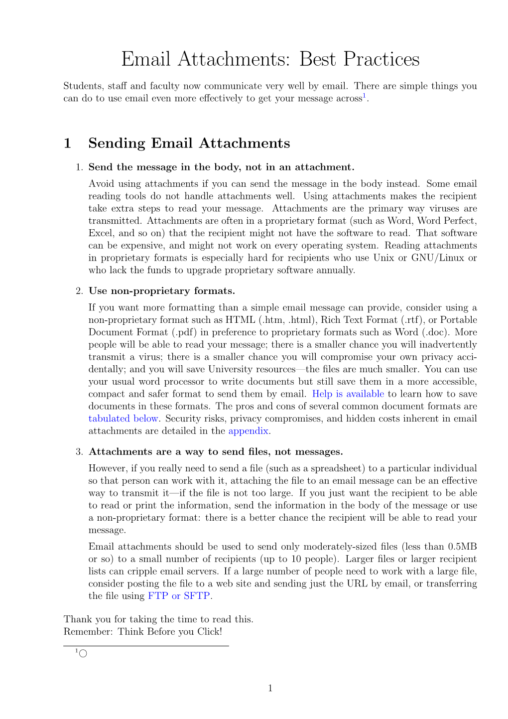 Email Attachments: Best Practices