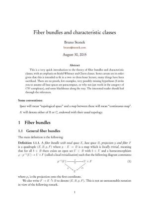 Fiber Bundles and Characteristic Classes
