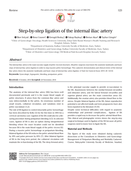 Step-By-Step Ligation of the Internal Iliac Artery